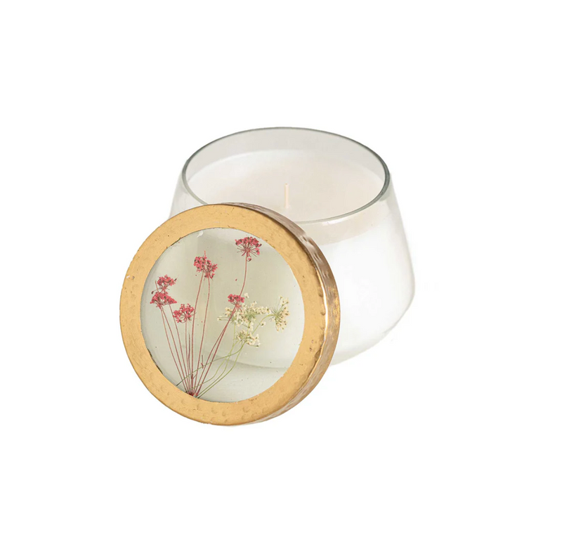 Pressed Floral Candle | Spicy Apple | Medium