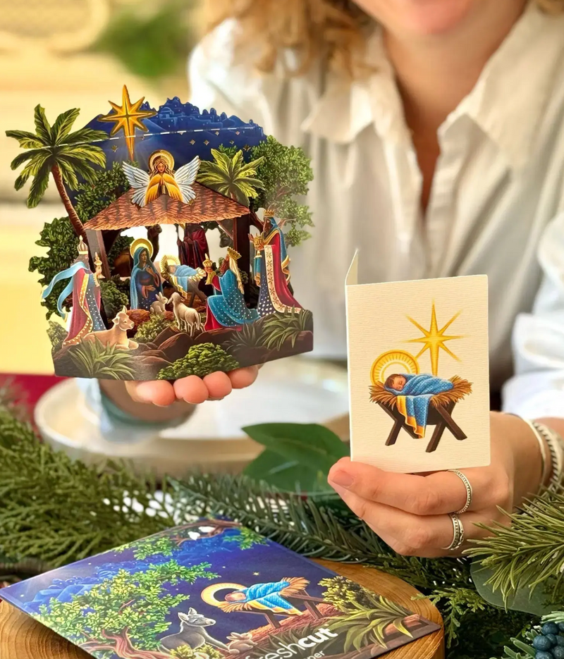 FreshCut Paper | Mini Starlit Nativity Pop-Up Card
