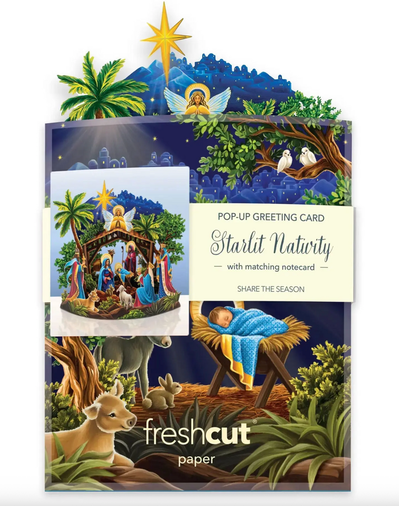 FreshCut Paper | Mini Starlit Nativity Pop-Up Card