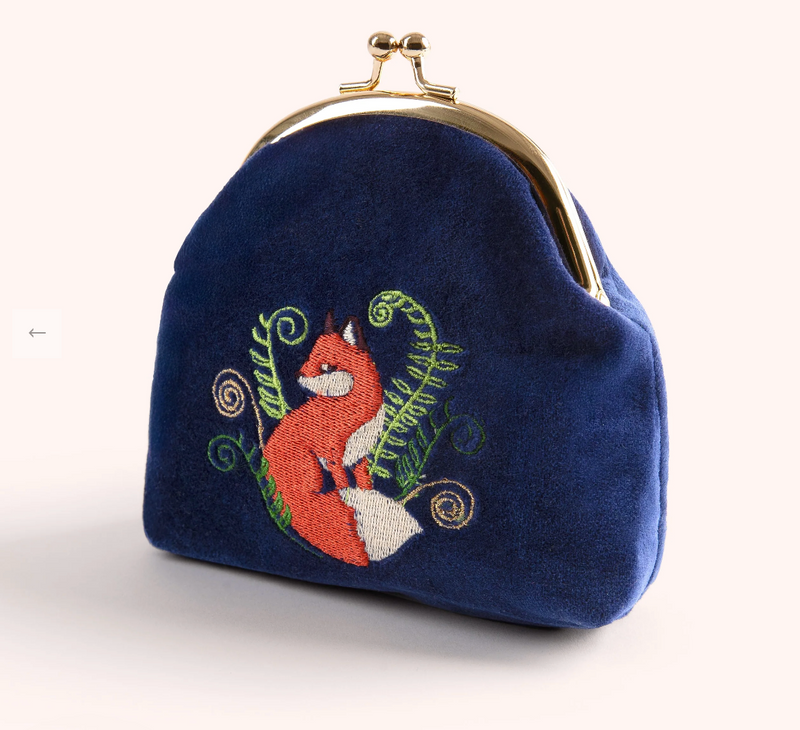 Velvet Coin Purse - Elegant Fox