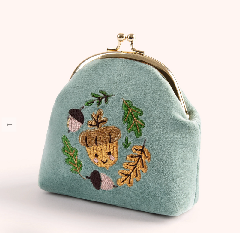 Velvet Coin Purse - Happy Acorn