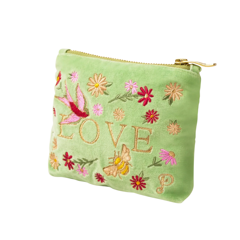 Love in a Meadow Mini Velvet Pouch