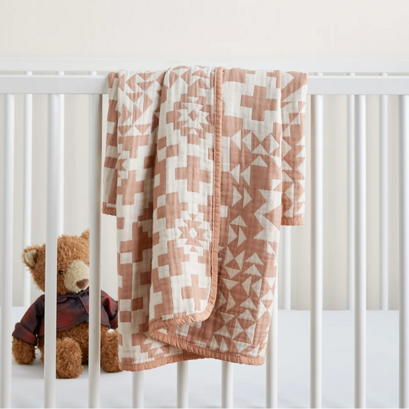 Organic Cotton Woven Baby Blanket | Cork