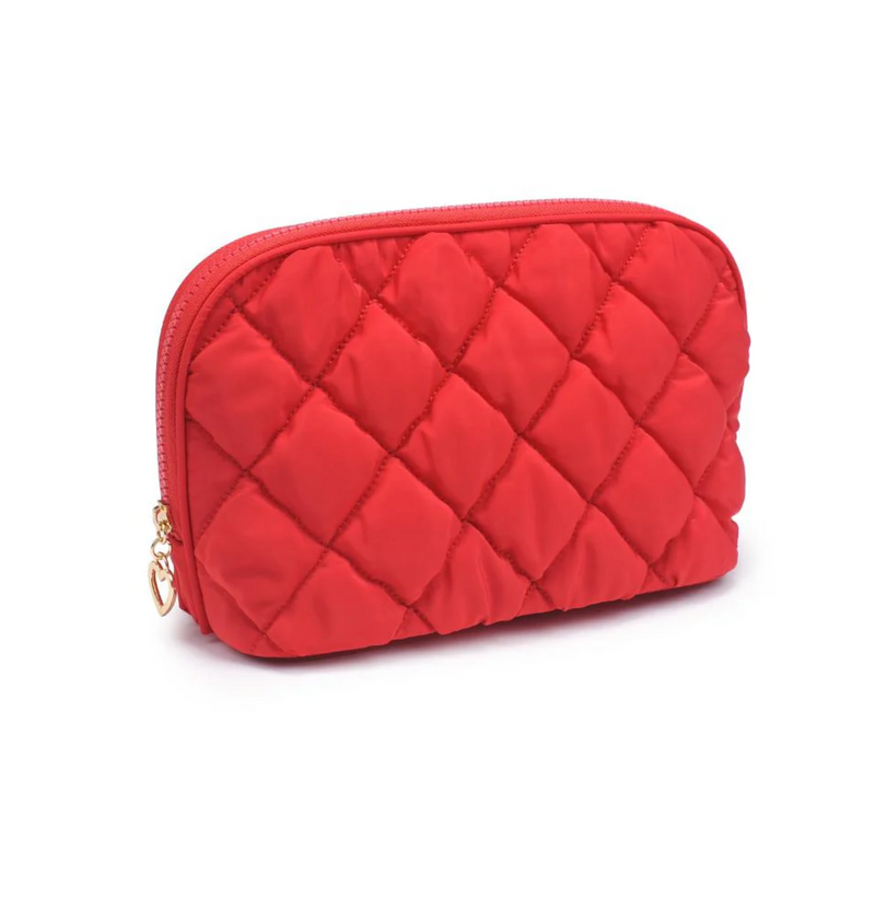 Cloud Kiss | Quilted Puffer Nylon Cosmetic Dome Pouch