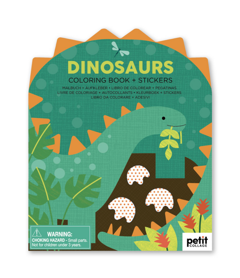 Coloring Book with Stickers Dinosaurs