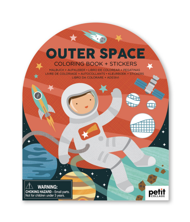 Coloring Book with Stickers Outer Space