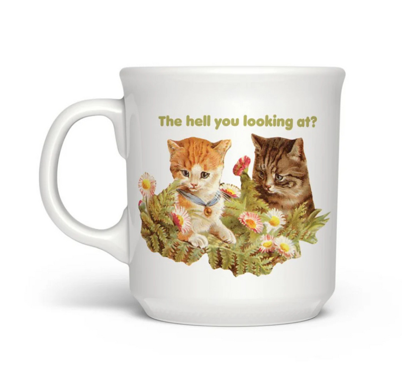 The Hell You Looking At Cats Mug