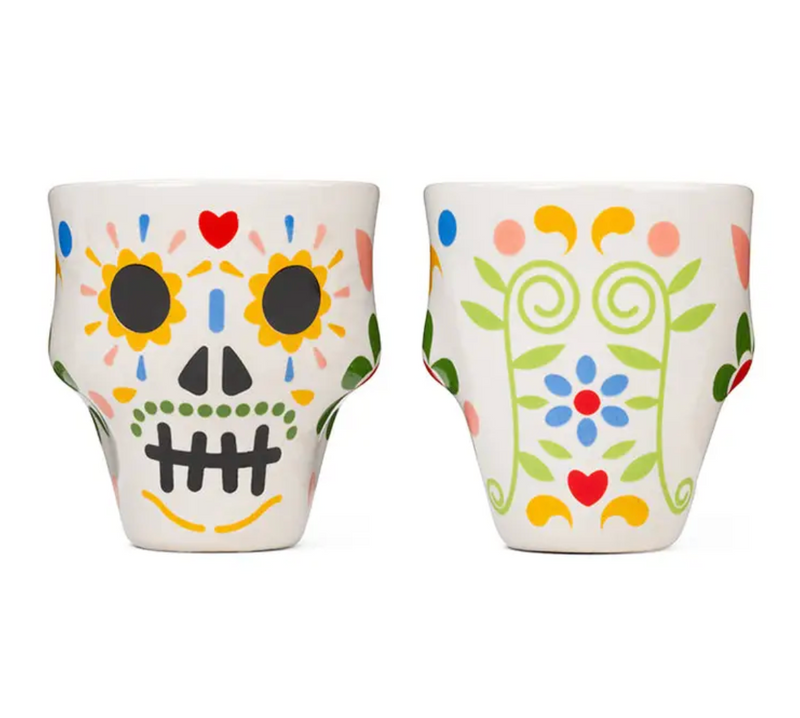Sugar Skull Shot Glass Set Of 2