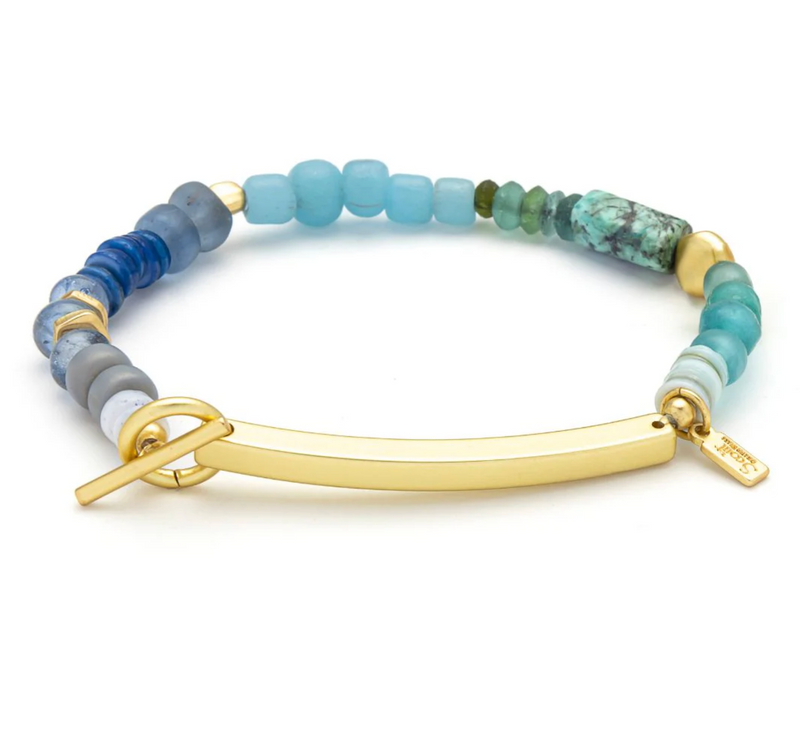 Hidden Message Bracelet - Brave/African Turquoise/Gold