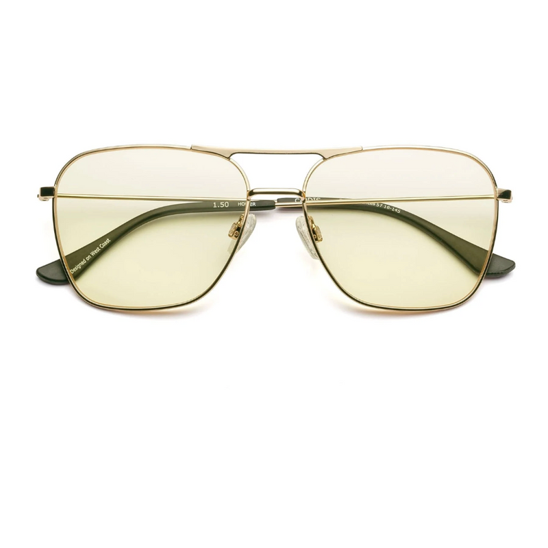 Hooper Reading Glasses | Polished Gold Yellow