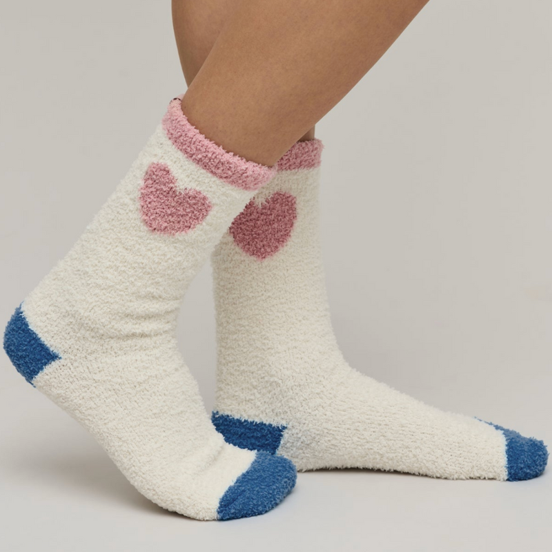 CozyChic® Color Block Heart Socks