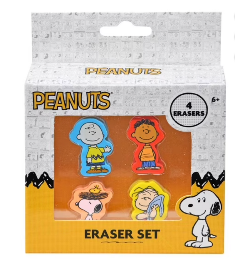 Peanuts 4pk Shaped Erasers in Box