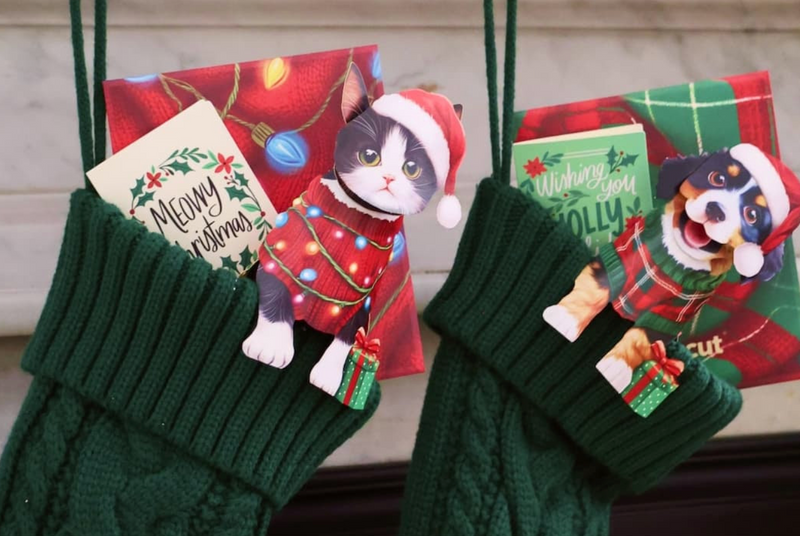 FreshCut Paper | Mini Christmas Kitten Pop-Up Card