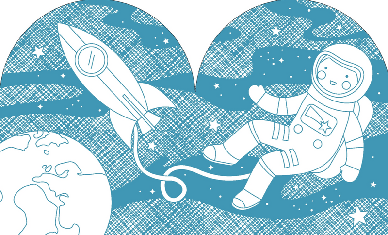Coloring Book with Stickers Outer Space
