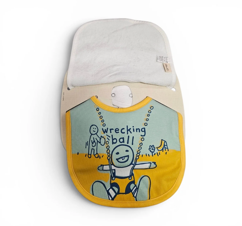 Sweet Pea & Wrecking Ball Baby Bibs