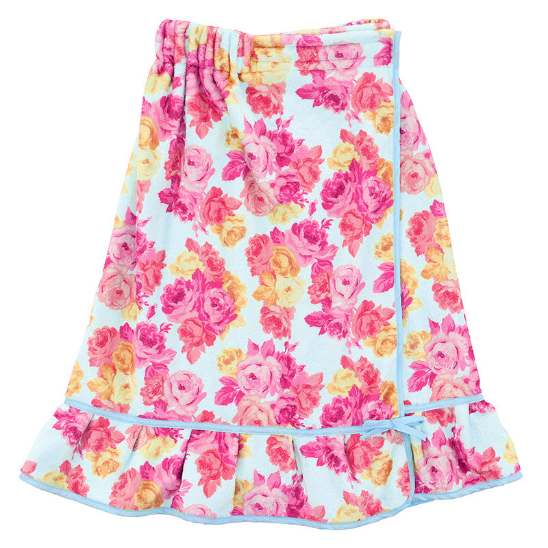 Spa Wrap | Spa Blue + Rose Floral