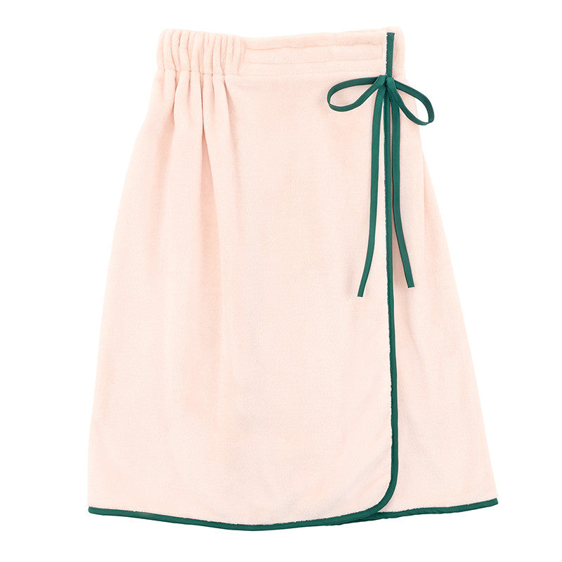 Spa Wrap | Light Pink + Green Droopy Bow
