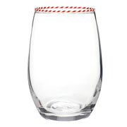 Peppermint Twist Wine Glass - Red