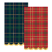 Scalloped Paper Guest Napkins - Plaid