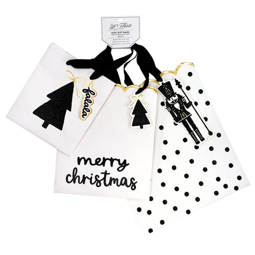 Ivory + Black Gift Bags Set of 3