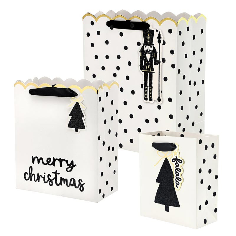 Ivory + Black Gift Bags Set of 3