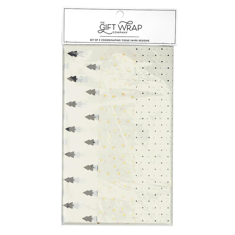 Black + Ivory Tissue Paper Set of 3