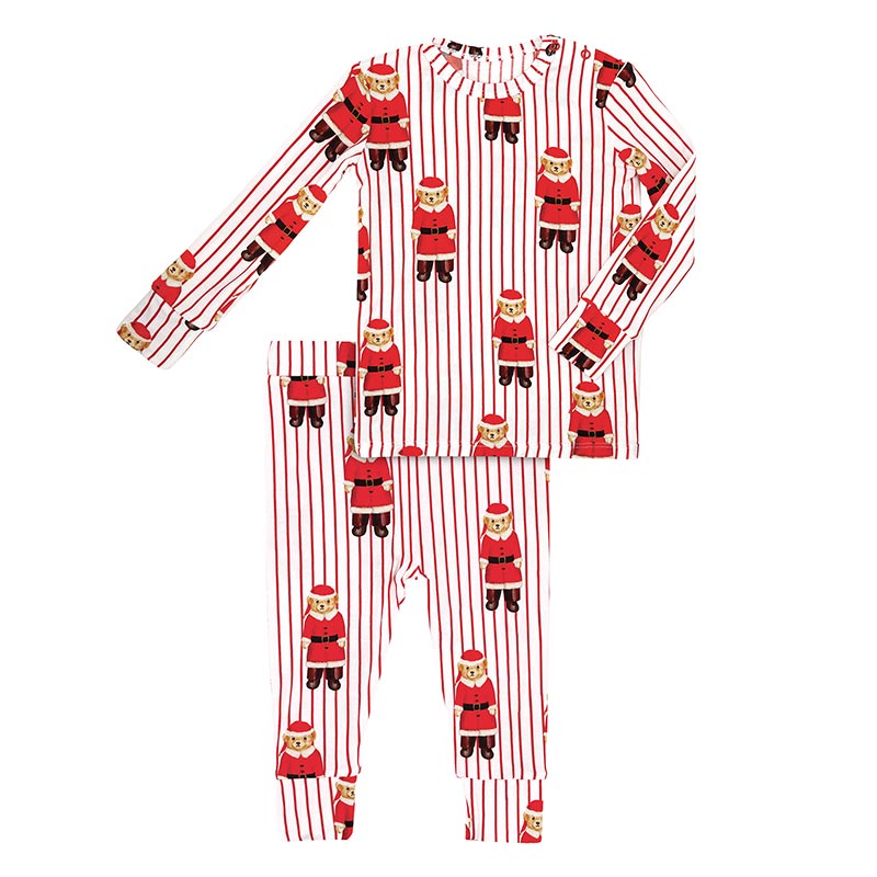 Two-Piece Long Sleeve PJ Set - Santa Bear