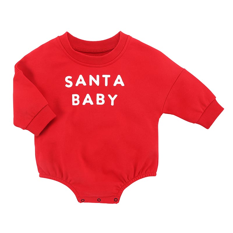 Sweatshirt Romper - Santa Baby