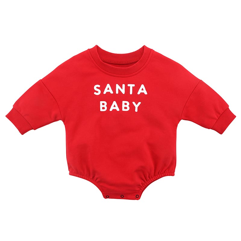 Sweatshirt Romper - Santa Baby