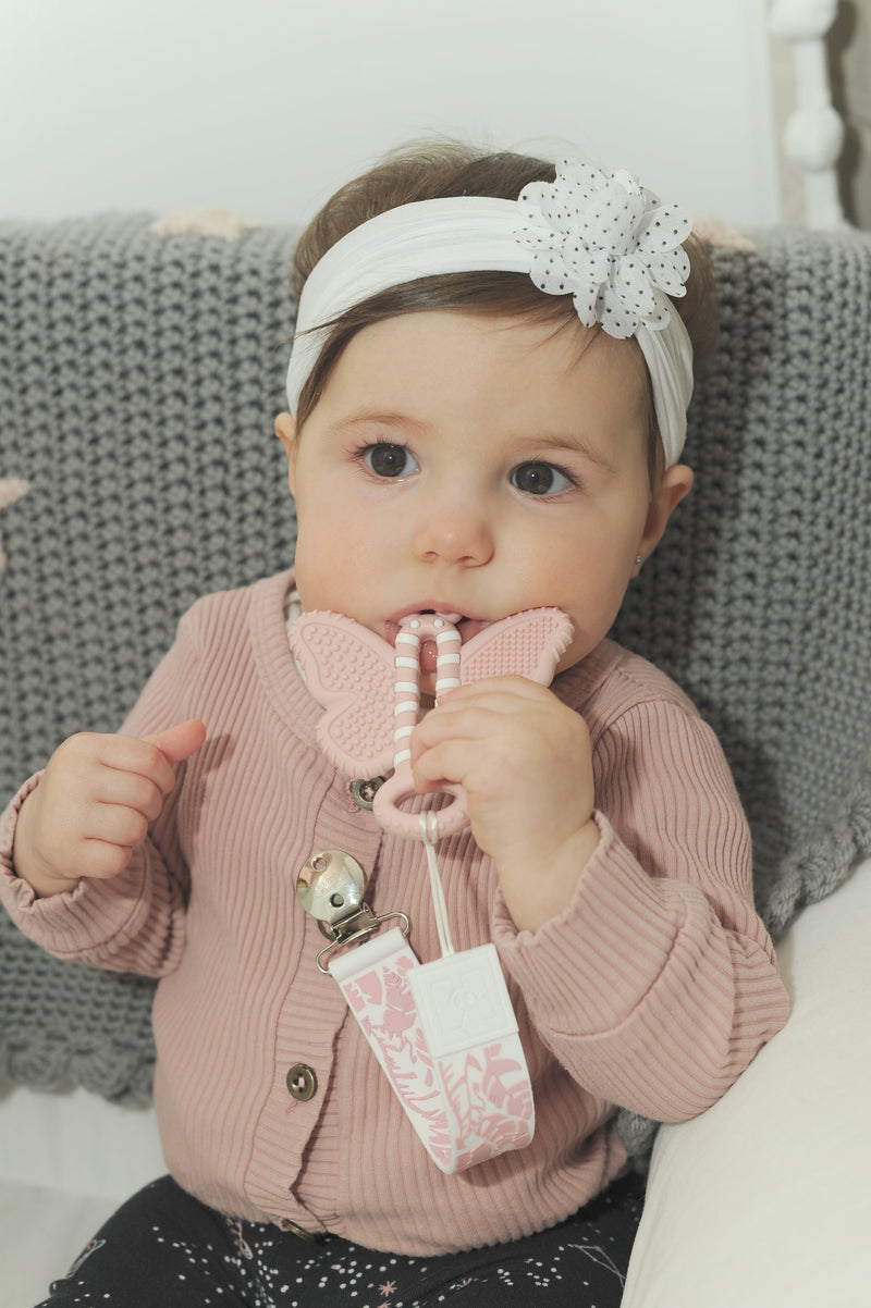 Baby with Butterfly Brush teether