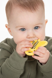 Baby using Bee Brush teether