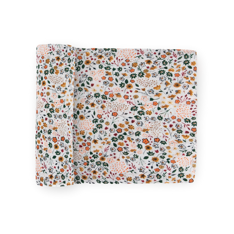 Cotton Muslin Swaddle Blanket | Pressed Petals