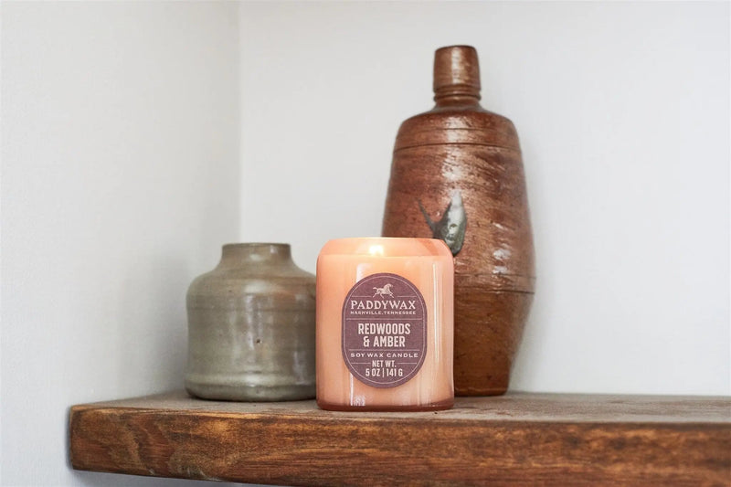 Vista Redwoods and Amber 5 oz candle styled