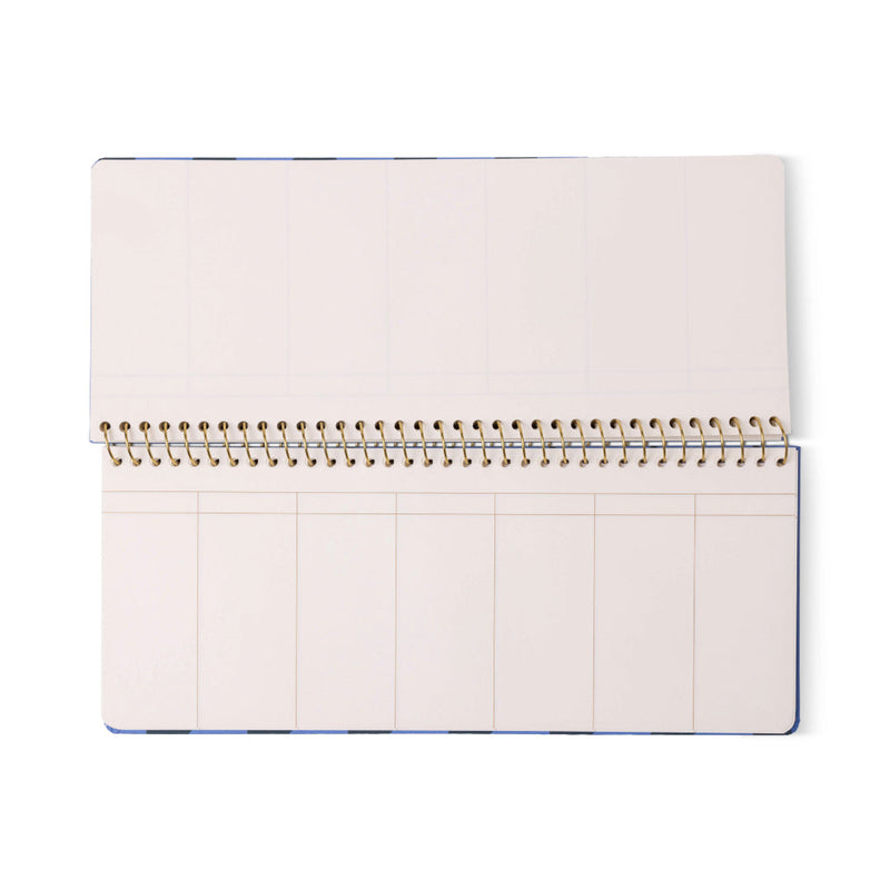 Color Block Weekly Planner Pad - Blue + Navy, interior weekly layout