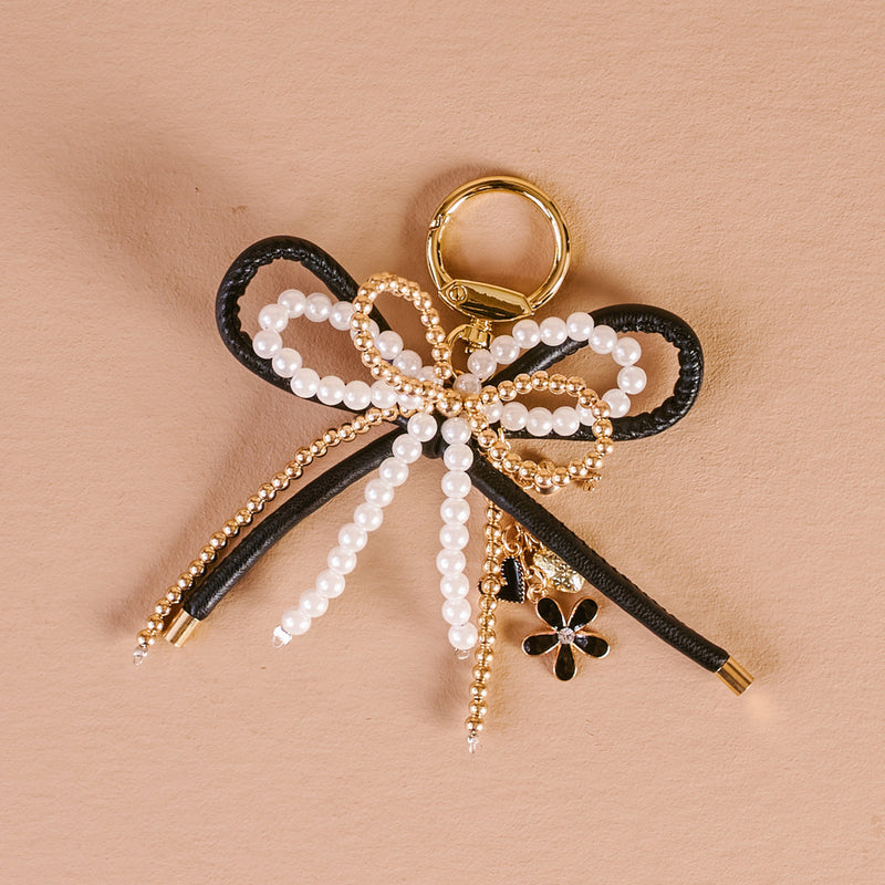 Luxe Glam Layered Bows Bag Charm