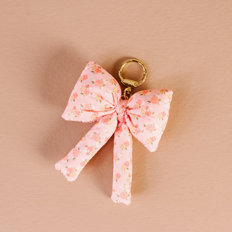 Peachy Petals Puffy Bow Bag Charm