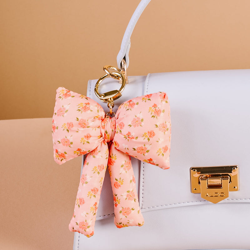 Peachy Petals Puffy Bow Bag Charm