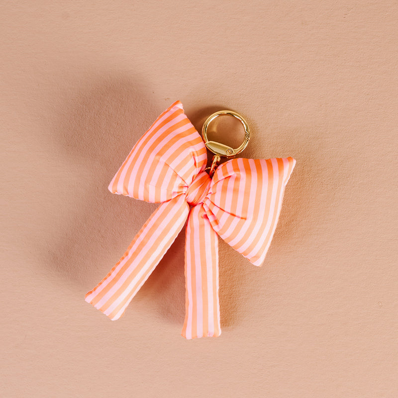 Sherbet Stripes Puffy Bow Bag Charm