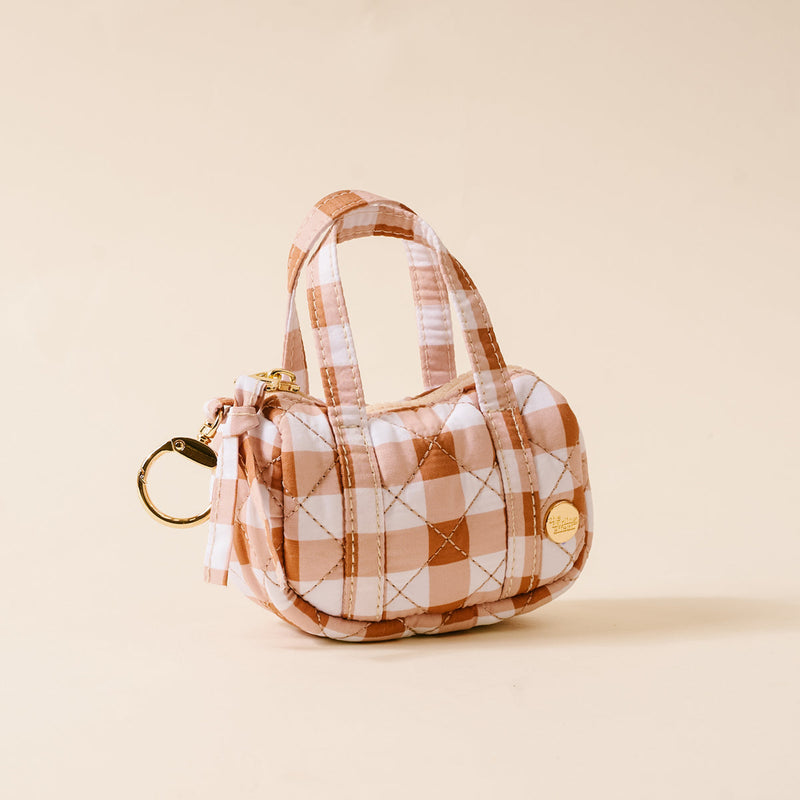 Maple Gingham Itty Bitty Duffle Bag Charm