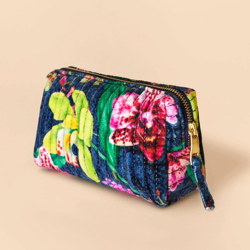 Powder Exotic Evening in Ink Quilted Vanity Bag