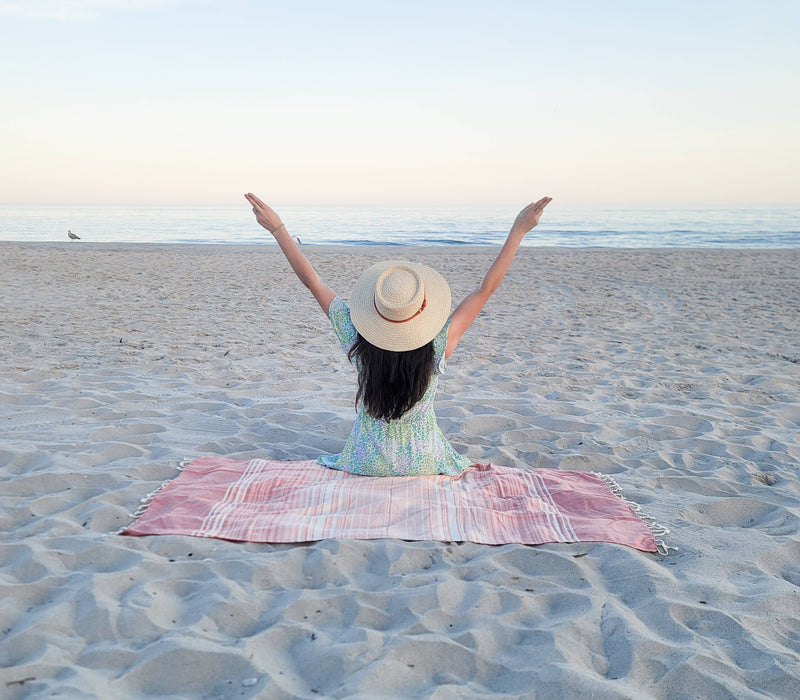 Tegula Turkish Towel | Sand Free Beach Towel |Jacquard Woven: Green
