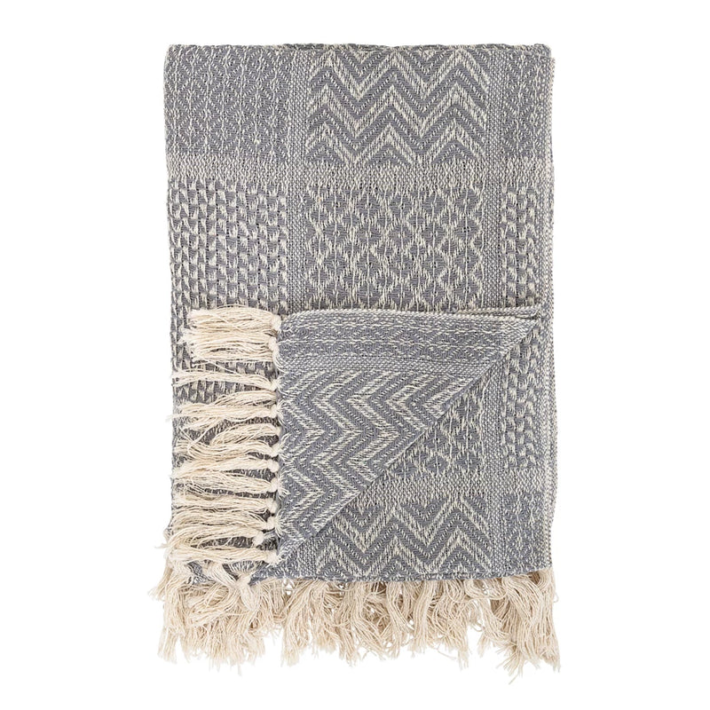 Throw Blanket with Fringe | Gray