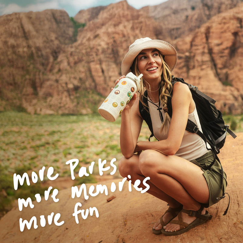 National Parks Insulated Sticker Bottle 32oz: Off-White