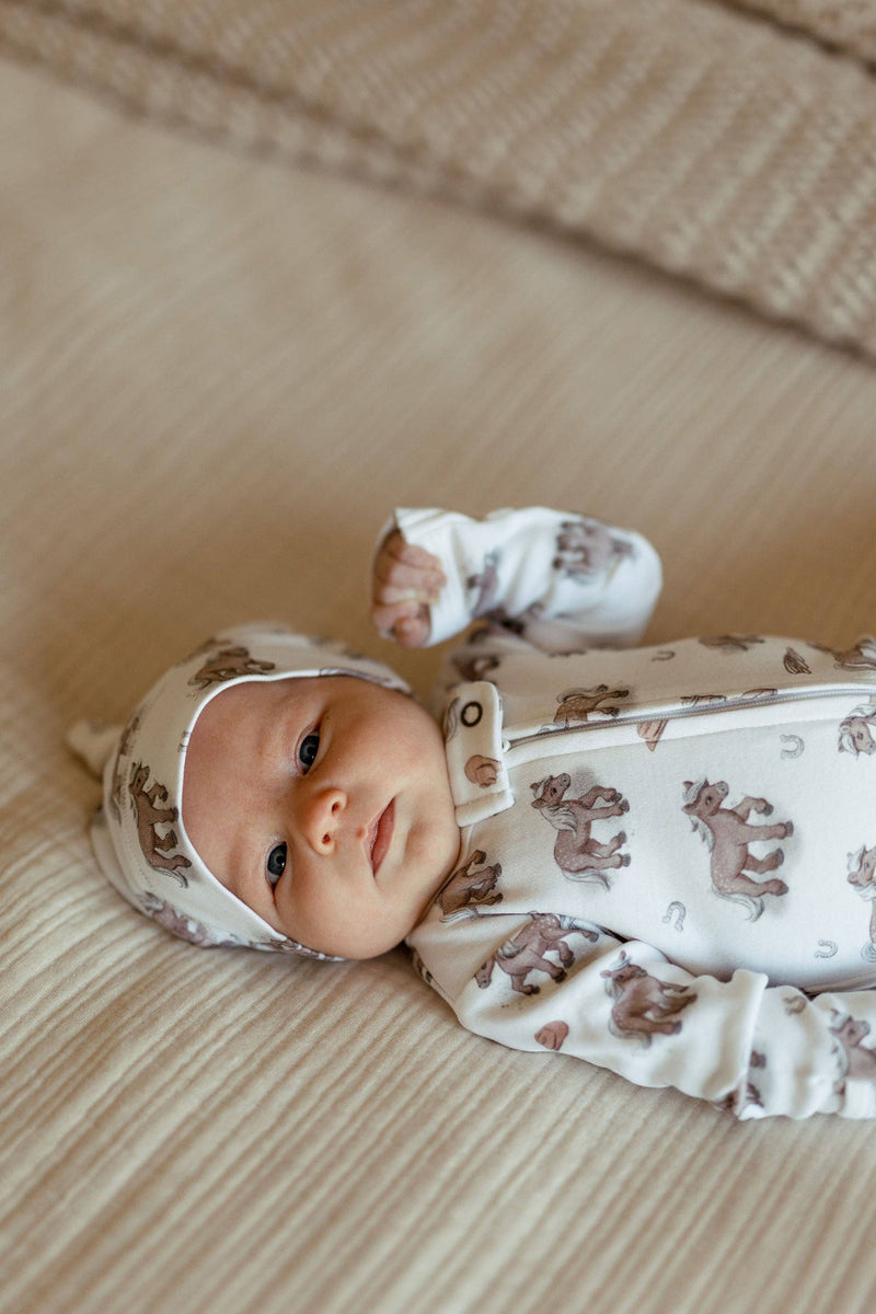 Little Lasso | Organic Zipper Footie: 3-6m
