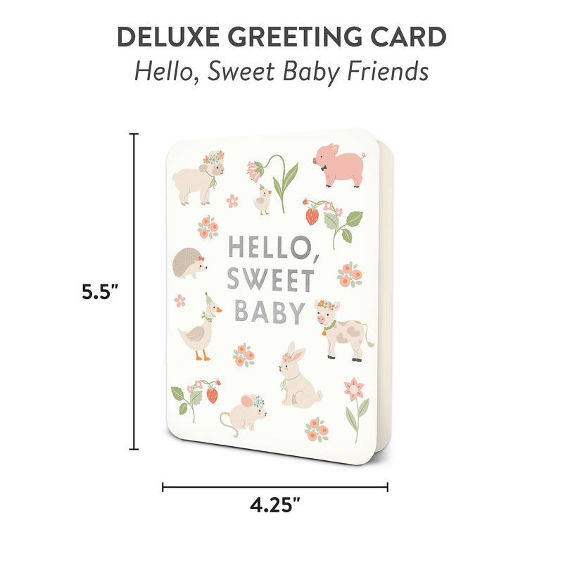 Hello, Sweet Baby Friends Deluxe Greeting Card