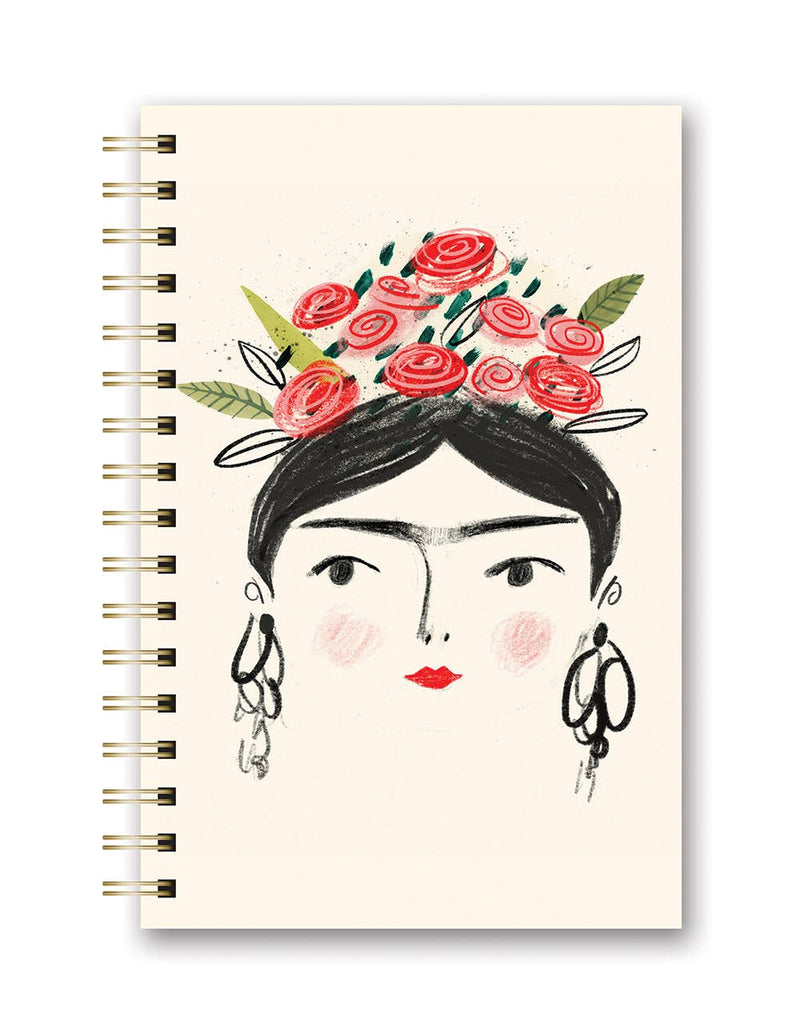 Spiral Notebook Medium - Portrait of Woman with Flower Crown