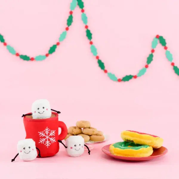 Holiday Zippy Burrow | Hot Cocoa Christmas Dog Toy
