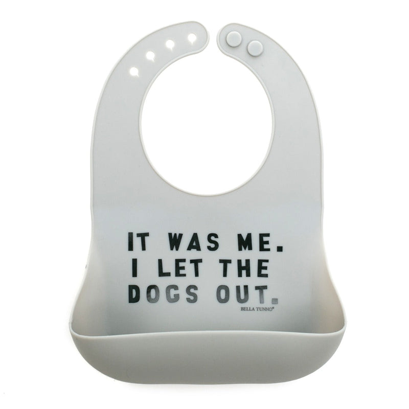 I Let the Dogs Out Wonder Bib - Cement