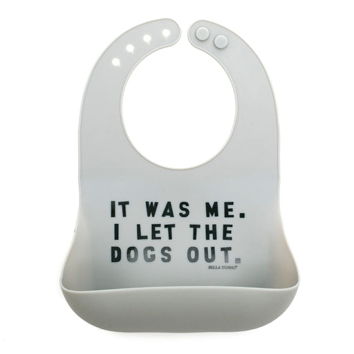 I Let the Dogs Out Wonder Bib - Cement
