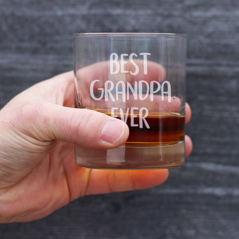 Best Grandpa Ever Whiskey Rocks Glass - Father's Day Gifts